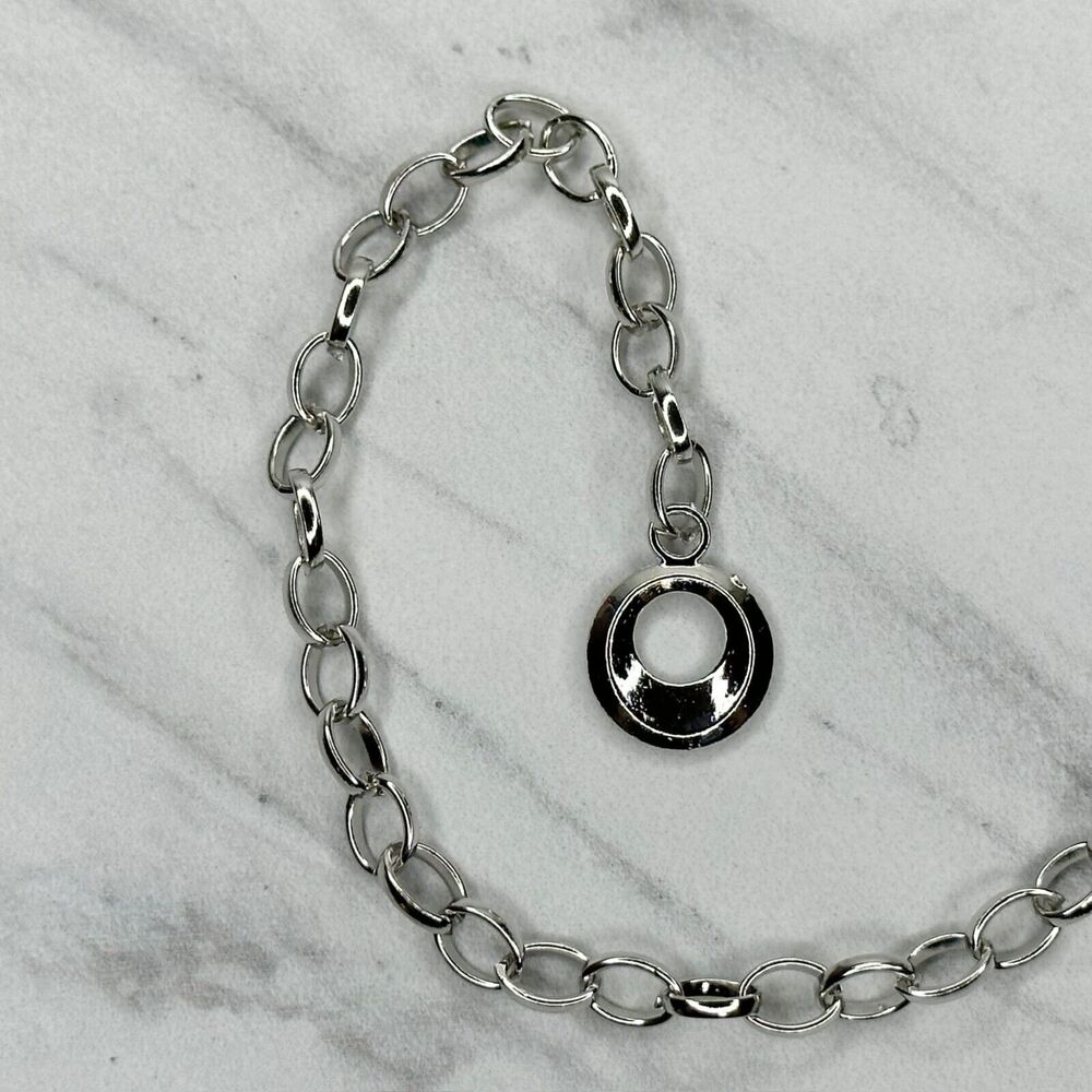 Silver Tone Boho Open Flower Concho Chain Belt Y2K One Size (OS) โจ - Picture 12 of 12
